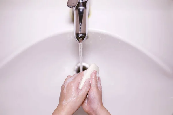 Regras Higiene Lavagem Das Mãos Antes Das Refeições Tratamento Antibacteriano — Fotografia de Stock