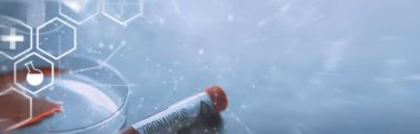 Vücudundaki tehlikeli virüs koronavirüsünü test etmek için bir kan örneği. Coronavirus testi yapılan tüpler. Virüs hastalıklarının laboratuvar çalışmaları.