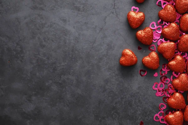 Romantischer Hintergrund Das Konzept Der Liebe Und Beziehungen Herzförmige Figuren — Stockfoto