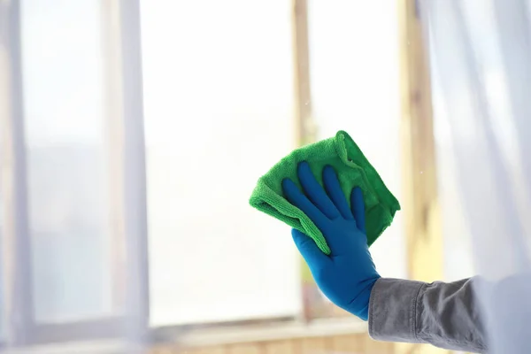 House Cleaning Concept Wipe Dust Surfaces Disinfectant Treatment Door Handles — Stock Photo, Image