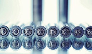 Farklı boyutlarda piller. Çevreye önem vermek. Kullanılmış pillerin imhası.