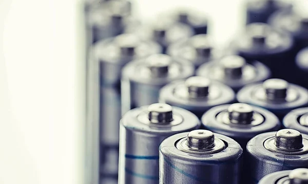 Batteries Different Sizes Caring Environment Disposal Used Batteries — Stock Photo, Image