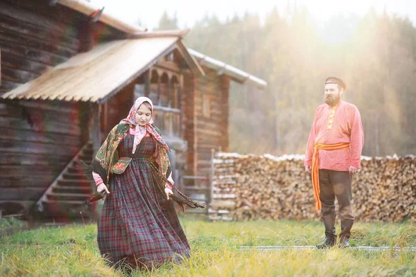 Traditionelle Slawische Rituale Rustikalen Stil Outdoo — Stockfoto