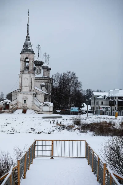 Зимний Пейзаж Сельских Полей Дорог Снегу — стоковое фото