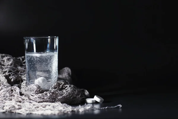 Composição Garrafas Tosse Syrup Healthcare Medicina Gripe Tratamento Papel Conceito — Fotografia de Stock