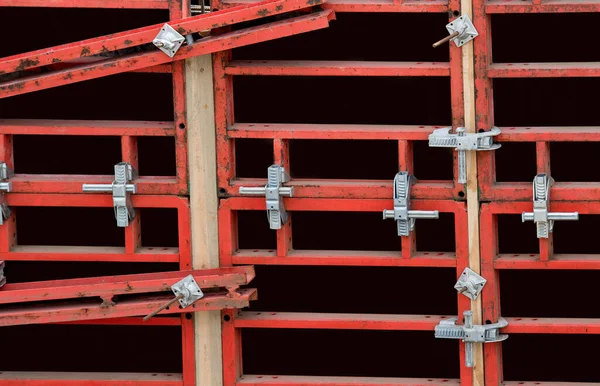 Stalen luiken. Bouw van betonnen bekisting — Stockfoto