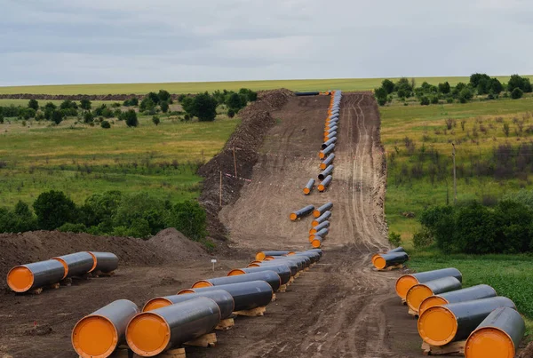 Travaux de construction d'un pipeline Turkish Stream la deuxième ligne en Bulgarie — Photo