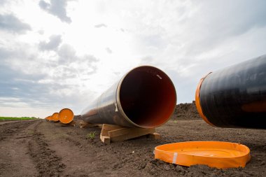 İnşaat, doğalgaz nakil boru hattı için çalışıyor