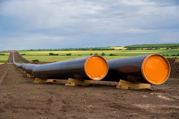 Bauarbeiten für Gasfernleitung — Stockfoto