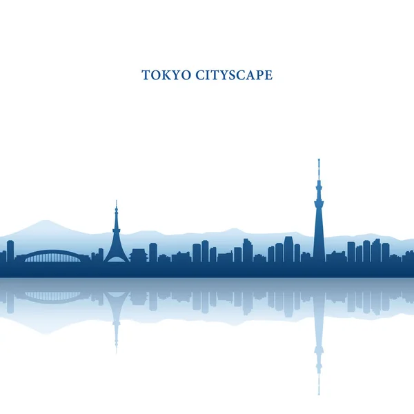 Stadtbild Von Tokio Tokyo Tower Und Tokyo Skytree Wahrzeichen — Stockvektor