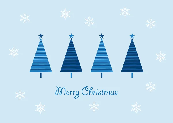 Christmas Greeting Card Trees Snowflakes — Stock Vector