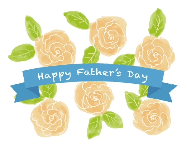 Father's day yellow roses illustration