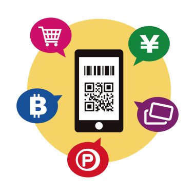 Nakitsiz ve Akıllı Telefon ödeme resim illüstrasyon