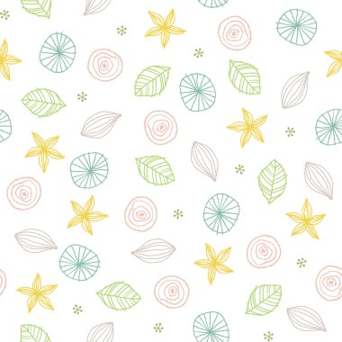 İskandinav tarzı sevimli botanik motifleri desen