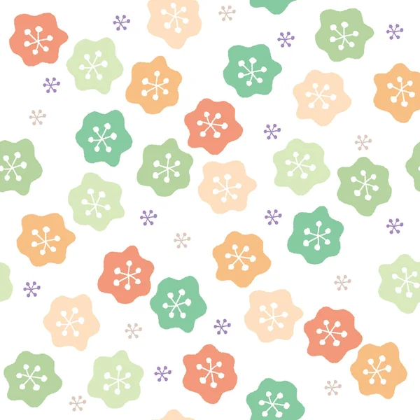 Scandinavian style cute floral motifs pattern — Stock Vector