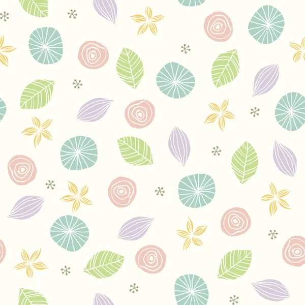 Patrón de motivos botánicos lindo estilo escandinavo — Vector de stock