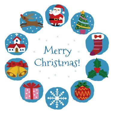 Noel Baba, Noel ağacı ve Kardan Adam ile Noel kartı