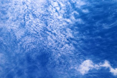 Mavi gökyüzü ve sirokümülüs bulutları, arkaplan elementi