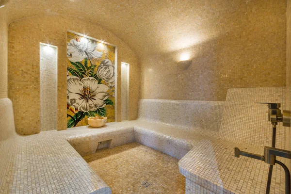 Interior of Turkish sauna. Turkish steam bath - hammam