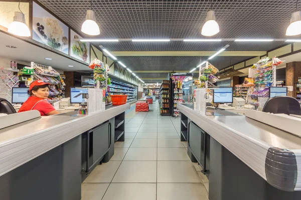 Interiorul Supermarketului Mirs Departament Numerar — Fotografie, imagine de stoc