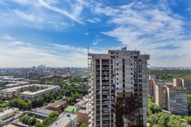 Çok katlı apartman inşaatı nda üst görünüm