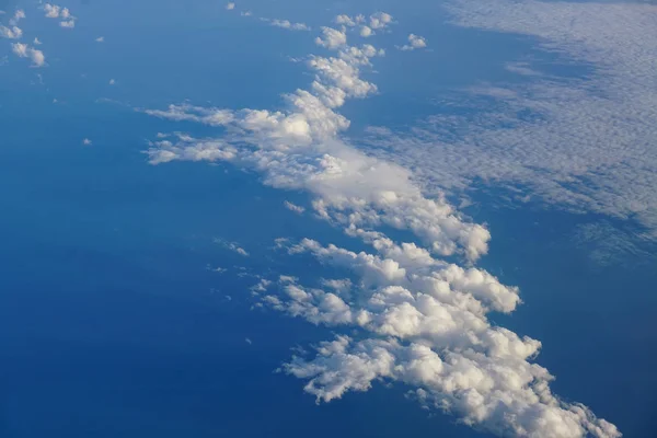 White Clouds Blue Sky View Airplane Window — Stock Photo, Image