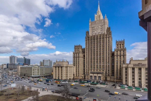 Top View Russian Ministry Foreign Affairs Вид Воздуха Улицы Центра — стоковое фото