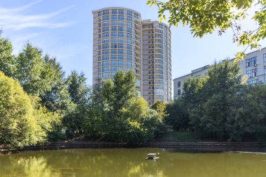 Moskova, Rusya - 2019-08-25 : Makhaon - Modern konut kompleksi