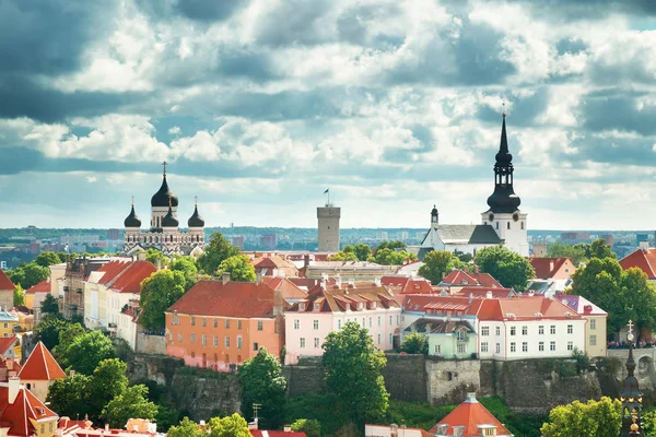 Régi Tallinn Észtország Nézd Ortodox Egyház Alexander Nevsky Templom Oleviste — Stock Fotó