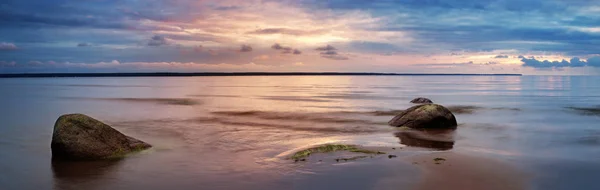 Rocky Shores Sea Sunset Light Lahemaa Natural Park Coastal Landscape — Stock Photo, Image