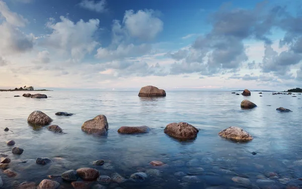 Rocky Shores Sea Sunset Light Lahemaa Natural Park Coastal Landscape — Stock Photo, Image