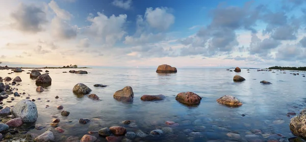 Rocky Shores Sea Sunset Light Lahemaa Natural Park Coastal Landscape — Stock Photo, Image