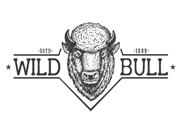 Wild bull logo — Stock Vector