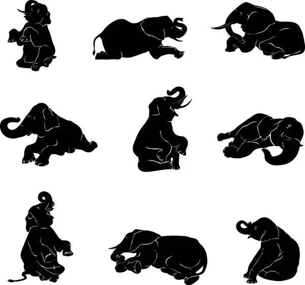 Éléphant Figure Vecteur Graphique Image Isolé Illustration — Image vectorielle