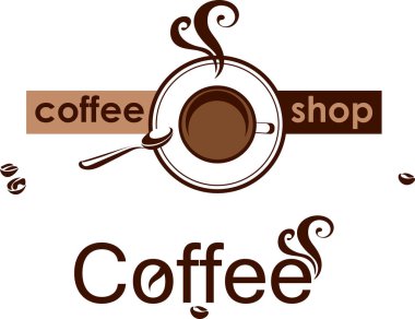 Kahve dükkanının logosu, kafe, kahve, siyah, renk, logoti, logo, sembol 