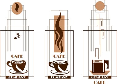 Kahve dükkanının logosu, kafe, kahve, siyah, renk, logoti, logo, sembol 