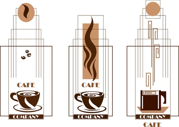 Λογότυπο Για Καφετέρια Καφέ Καφέ Μαύρο Χρώμα Λογότυπο Σύμβολο — Διανυσματικό Αρχείο