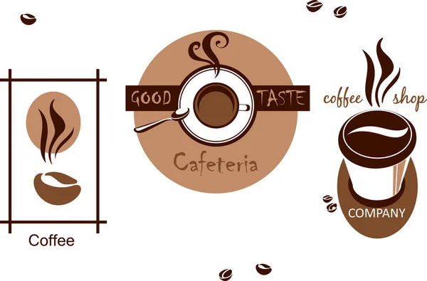 Logo Voor Coffeeshop Cafe Koffie Zwart Kleur Logotype Logo Symbool — Stockvector