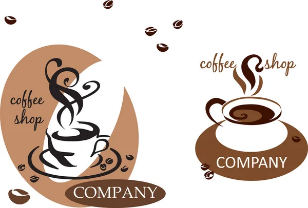 Logo Voor Coffeeshop Cafe Koffie Zwart Kleur Logotype Logo Symbool — Stockvector