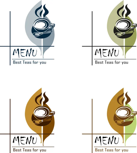 Ένα Φλιτζάνι Τσάι Επιλογές Των Γραφικών Λύσεων Λογότυπο Χρώμα Διάνυσμα — Διανυσματικό Αρχείο