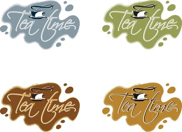 Чашка Чаю Варіанти Графічних Рішень Логотип Колір Вектор Ілюстрація Ізоляція — стоковий вектор