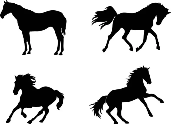 Cheval Dessin Noir Silhouette Symbole Illustration Image Image Isolé Vecteur — Image vectorielle