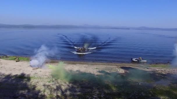 Marines Landing an Island — Stock Video