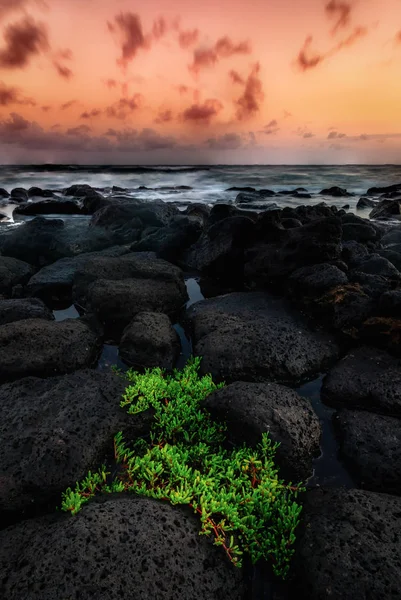 Atardecer de Kauai Hawaii en la playa — Foto de Stock