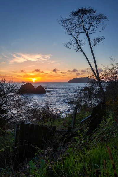 Rocky Beach Landscape at Sunset, Trinidad, Califórnia — Fotografia de Stock