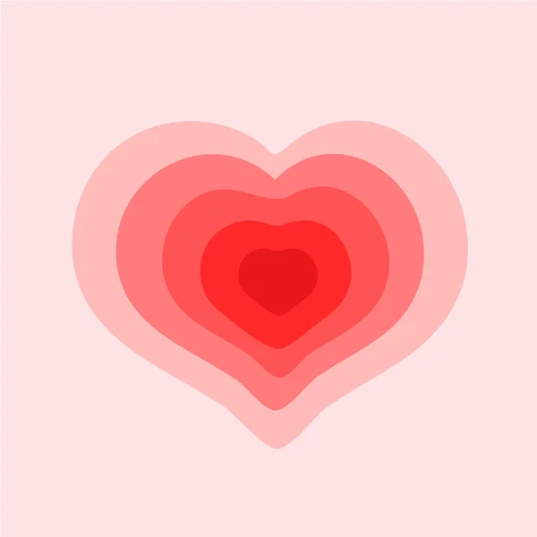 Corazón Multicolor Rojo Rosa Sobre Fondo Rosa Ilustración Vectorial — Archivo Imágenes Vectoriales