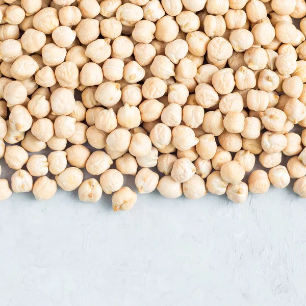 Uncooked Dry Chickpeas Concrete Background Closeup Square — Stock Photo, Image