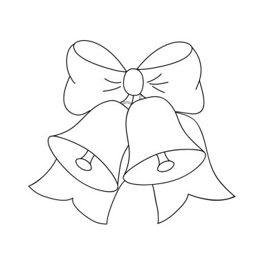 Noel çanları, yay, siyah beyaz renkler, raster