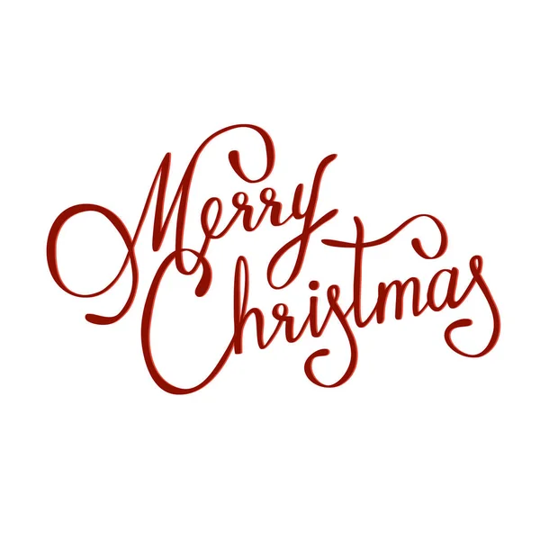 Buon Natale Lettering Raster Lettere Rosse Con Contorno Sfondo Bianco — Foto Stock