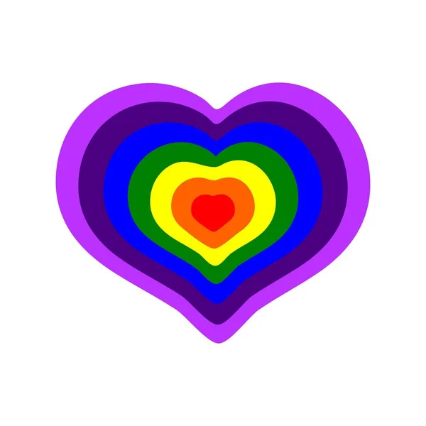 彩虹色的心脏 白色背景 栅格插图 — 图库照片